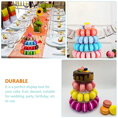 Doitool Macaron Tower Stand 4 Tier Transparent Plastic Round Macaron Tower Display Stand For French Macarons Cupcake Cake Holder Platter For Baby Shower, Birthday, Wedding Party Decor #TOP6