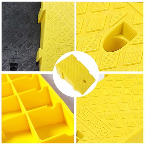 Rampa para bordillo de acera, rampa portátil para motocicletas, sillas de ruedas y carros, de plástico, color amarillo, altura 5.1 pulgadas (13 cm) miniatura 2