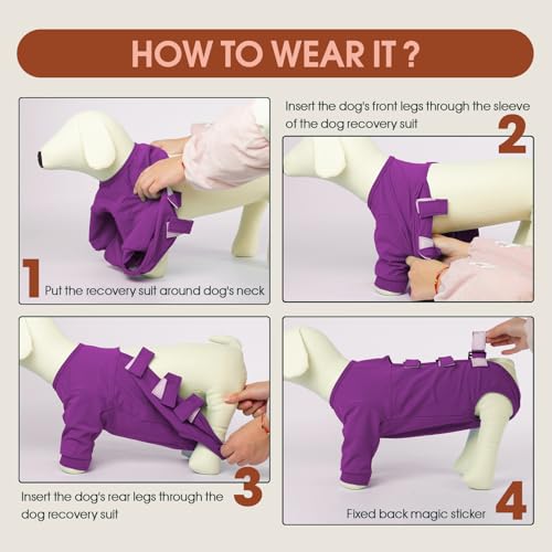 Image of Kuoser Dog Surgery Suit Female Spay, Dog Recovery Sleeves for Front Legs, Prevent Licking Recovery Suit for Dogs, Pet Surgical Suit Doggie Onesie, Puppy Elbow Protector for Leg Injuries and Joint Pain