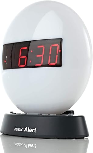 Miniatura 2 de Sonic Alert Glow Soft White Night Light Alarm Clock - Loud & Compact Alarm Clock for Bedroom - Battery Backup & Full Range Dimmer - Easy to Set