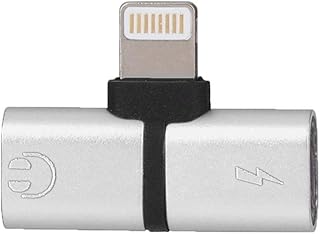 2 in 1 Lightning adapter Charging / audio Charger Splitter adapter for iPhone (Silver)