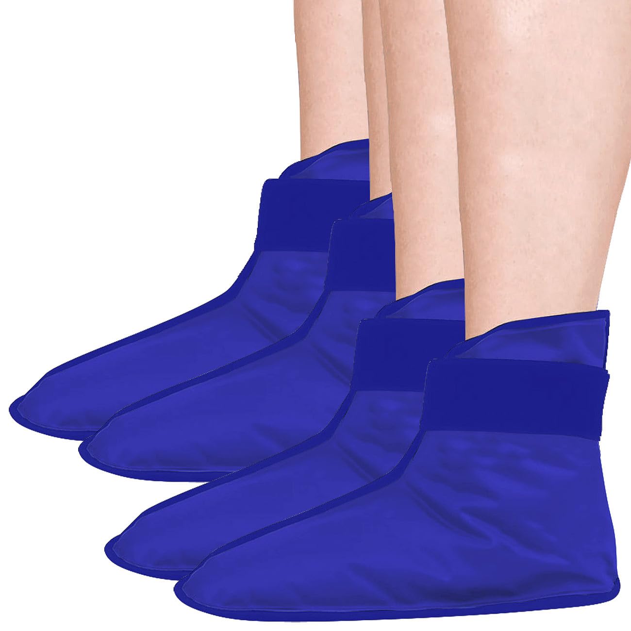 Newgen Medicals Kühlsocken: 4er-Set Gel-Kühlschuhe mit Stoff-Sohle, auch für Wärmeanwendung (Wärmeanwendung Fuß, Kühlende Fußschuhe, Kühl)