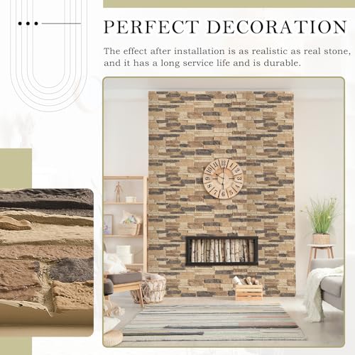 image for Maasechs 4 Pack Faux Stone Panels Interior 45.6''l x 11.8''h x 0.98''d