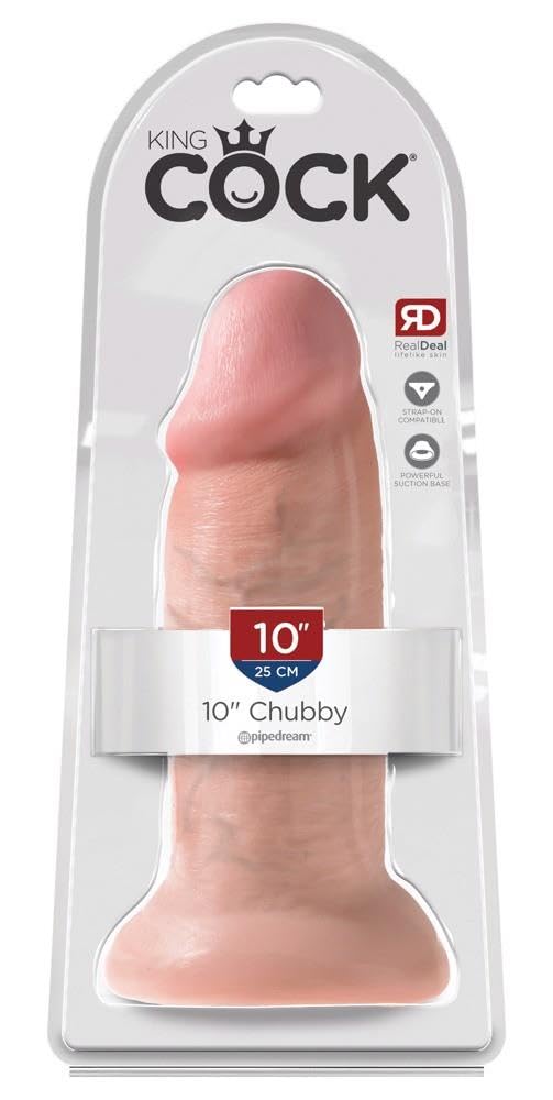 King Cock 10" Chubby Dildos Hautfarben Hell One Size