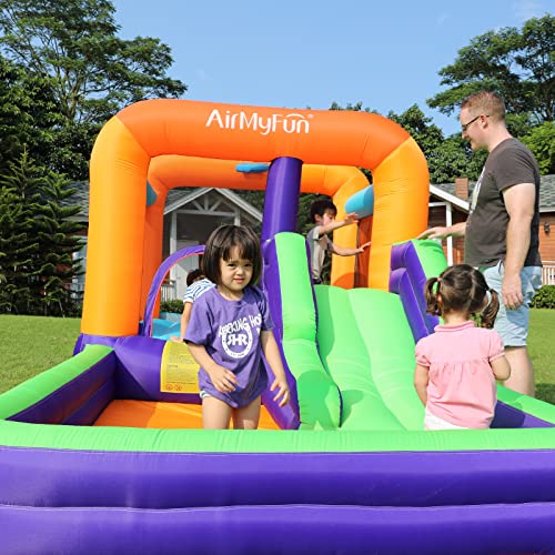 AirMyFun Inflatable Bouncy House for Kids Outdoor,Inflatable Bouncy Castle for Big Kids,Kids Bounce House with Blower for Indoor Party,Kids Slide Jumping House Inflatable
