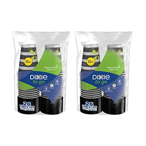 Dixie Go Perfectouch Paper Cups And Lids, Pack Of 2-52 Count, 12 Ounce (2 Packs Of 26 #TOP1