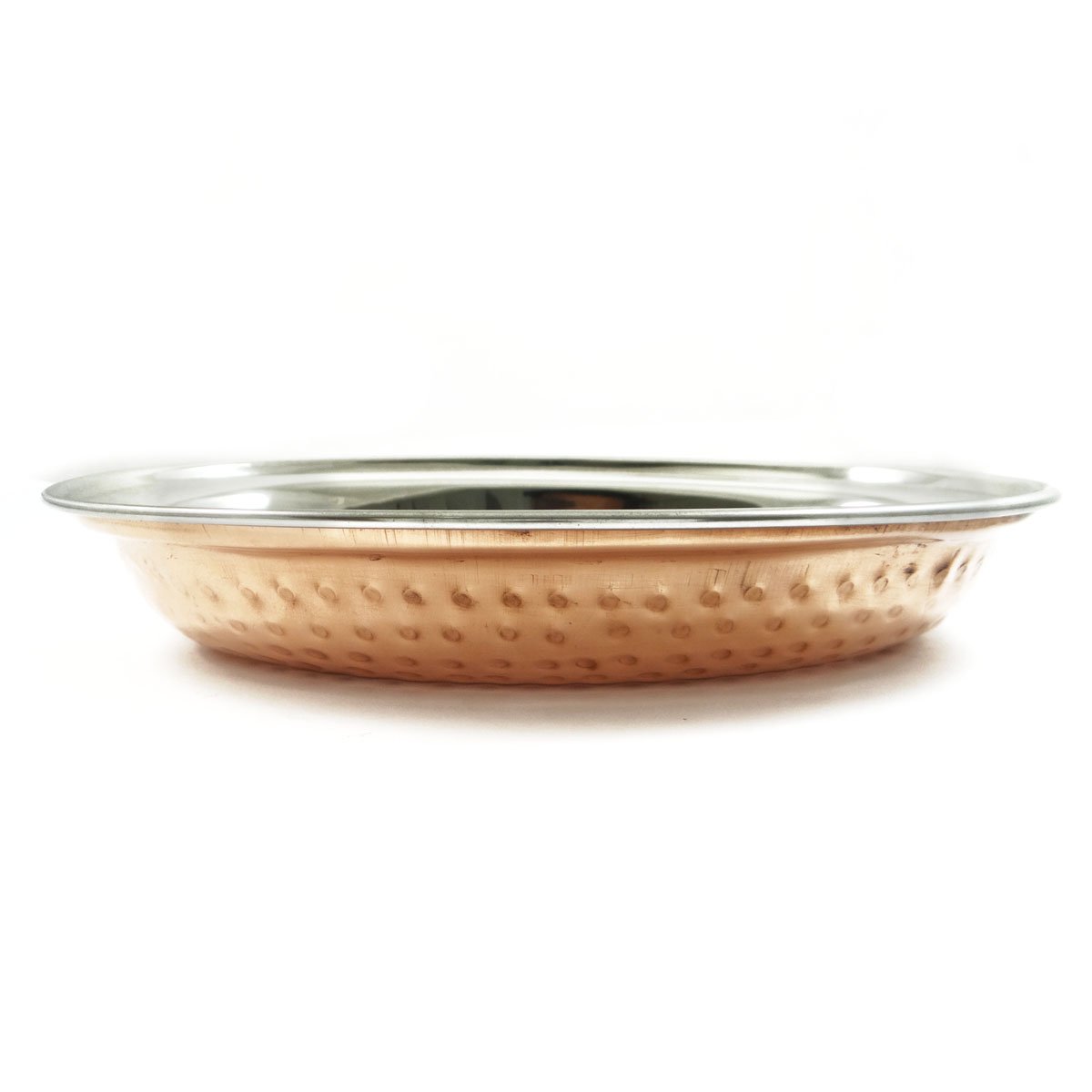 Indianbeautifulart Authentic Indian Designed Kupfer Stahl Oval-Teller-Schussel Geschirr, Kuchenzubehur, Geschirr Kultur Home & Kitchen