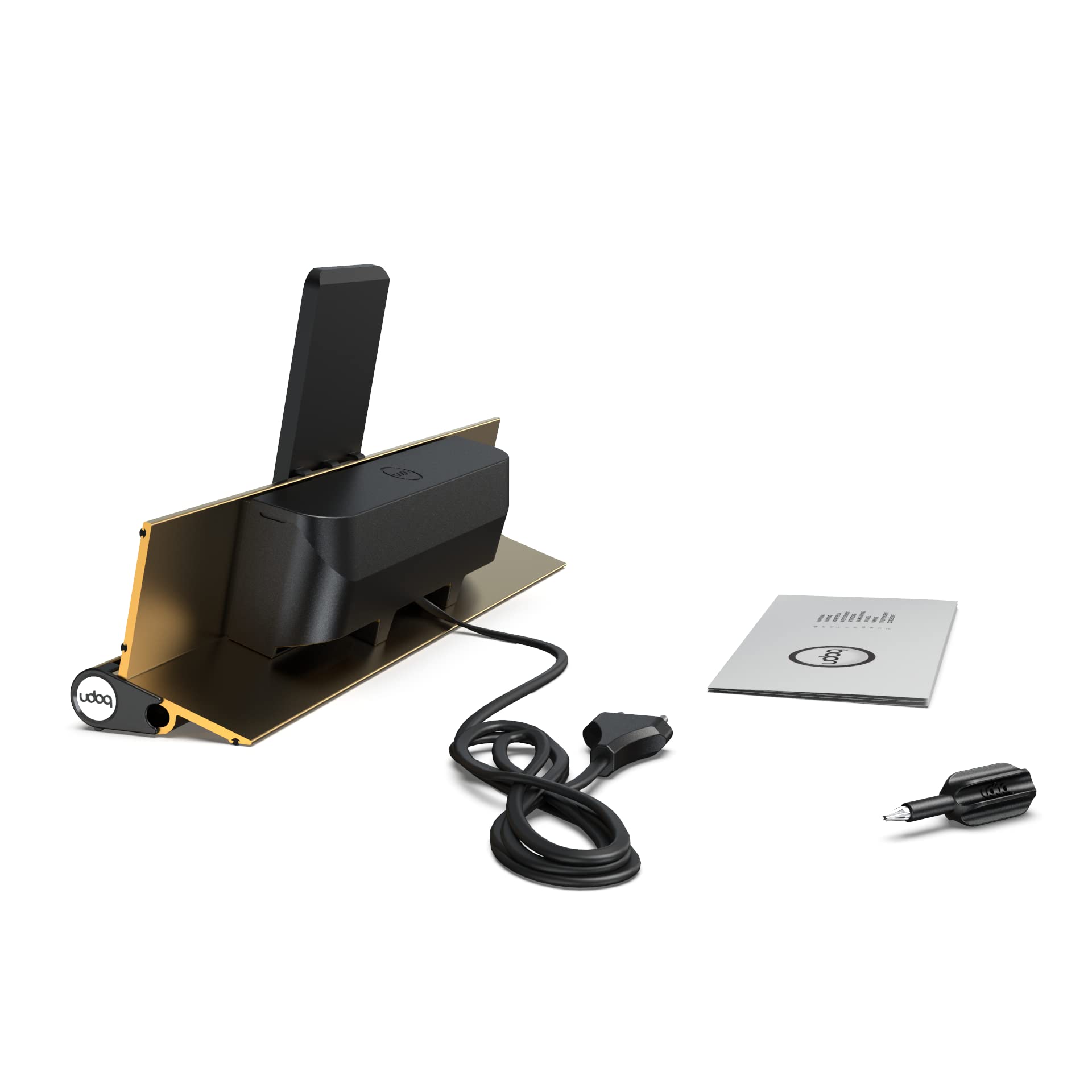 Stazione di ricarica universale per smartphone, tablet e AirPods, udoq 400, alluminio, oro, con Power Delivery Fast Charging e adattatore wireless (oro)