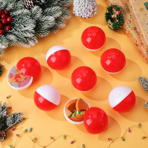 JECOMPRIS 20 Stück Automaten Kapseln zum Befüllen: 65 Mm Leere Kleine Runde Kapseln Rot für Preise Weihnachts Und Osterpartygeschenke