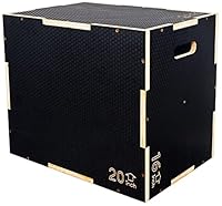 Fitvids 3-in-1 Plyo-Box aus Holz, rutschfest, für Plyometrische Übungen, 40,6 x 50,8 x 61 cm, Schwarz