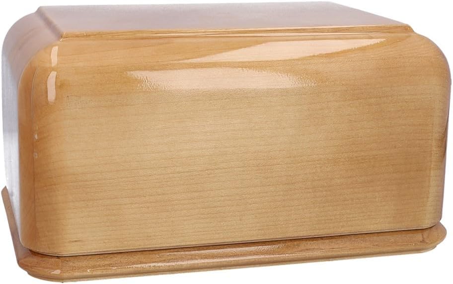 Solid Oak Cremation Urn for Adult Unique Memorial Funeral urn for Human Ashes (Cross + Memorial Plaque)