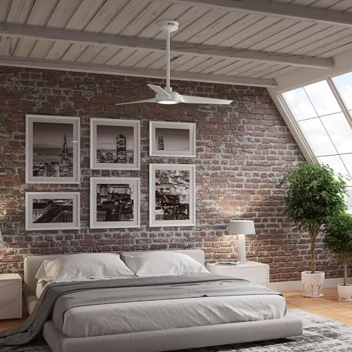 Image of Hunter 44 inch ZenTech Outdoor Smart Ceiling Fan, LED Light, Remote, White