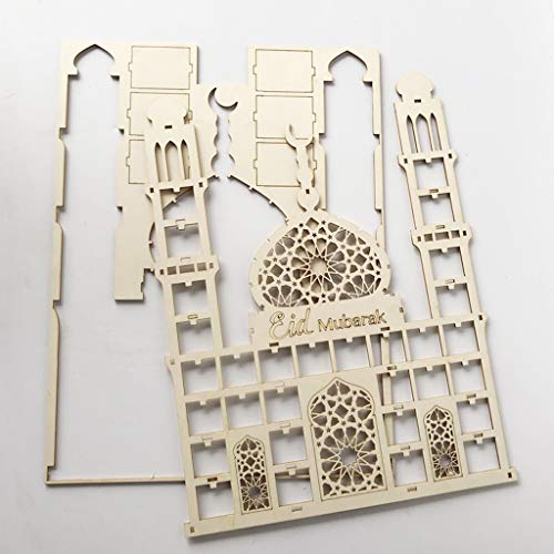 Eid Mubarak Countdown Kalender DIY Hout Ramadan Decoratie Houten Gift Lade kleine bureau kalender 2021 Kalender Card… - Image 4