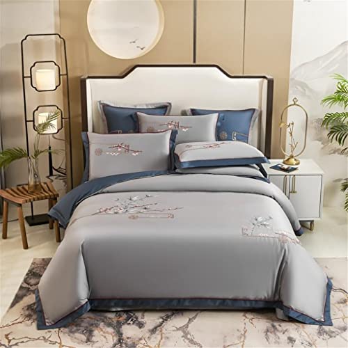 Linge de lit en coton égyptien chic avec housse de couette 4 pièces
