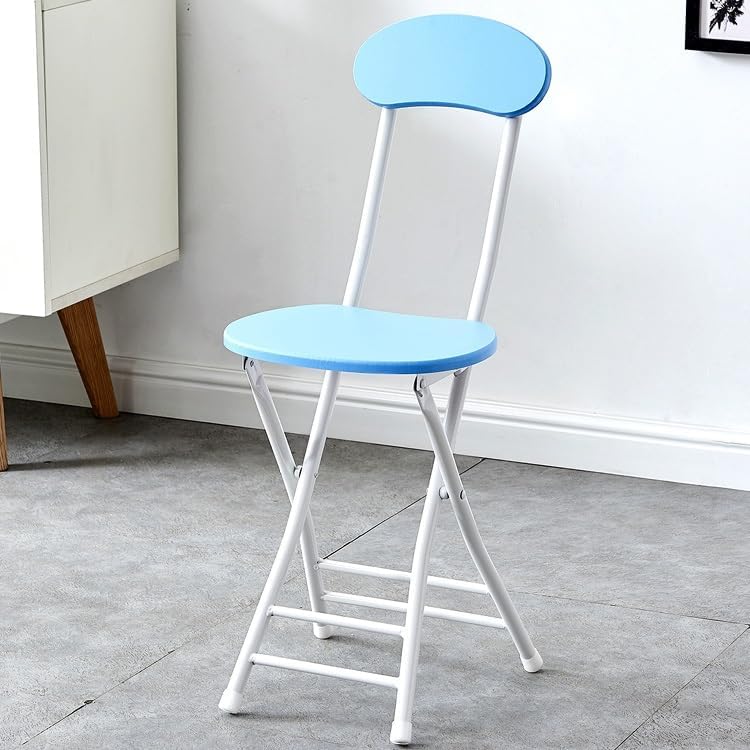 Collapsible Folding Stool with Backrest - Lightweight Portable Bar Stool for Kitchen and Dining, Ideal for Family Gatherings, Easy to Store and Transport