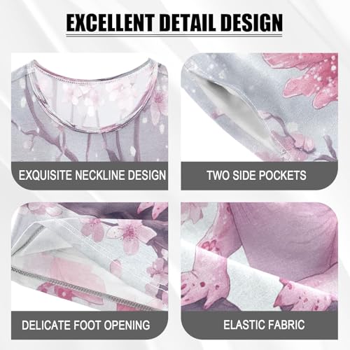 Pajama Sets Short Sleeve Cherry Blossoms Cute Axolotl Soft Cotton Summer Sleepwear 2 Piece PJS Size 5-14T3