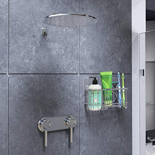 Simplehouseware 6 Slots Toothbrush Holder Adhesive Wall Organizer, Chrome #TOP4
