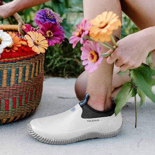 Image of Trudave Garden Shoes for Men & Women, Waterproof Rubber Shoes with 4.5mm Neoprene, Womens Rain Boots for Gardening,Size 6-13