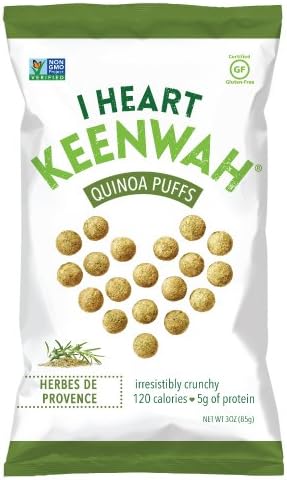 I Heart Keenwah Quinoa Puffs, Herbes de Provence, 3 ounce, Vegan, Gluten-Free