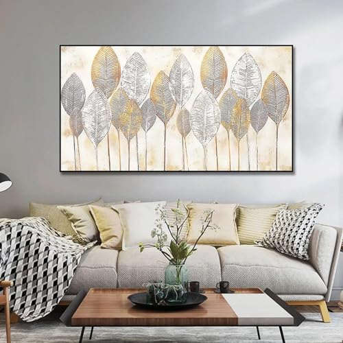 Impression de feuille d'or abstraite pour salon élégant