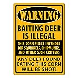 River's Edge Products Warning - Baiting Deer Tin Sign