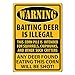 River's Edge Products Warning - Baiting Deer Tin Sign