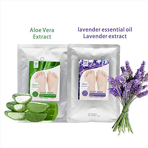Foot Peel Mask 2 Pairs Aloe & Lavender Exfoliating For Soft Calluses Peeling Dead Skin Moisturizing Smooth Skin Make Your Feet Baby Soft #TOP6