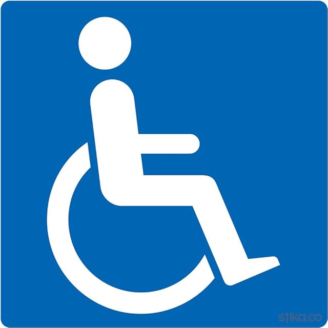 stika.co Blue Badge Disabled Logo Vinyl Car Sticker 11cm x 11cm (White Vinyl)