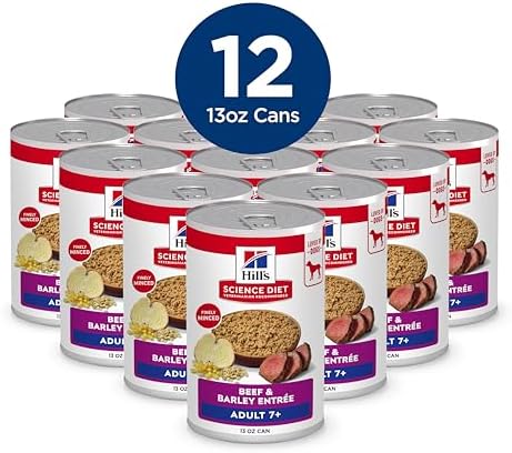 Hill's Science Diet Senior 7+ Canned Dog Food, Beef & Barley Entrée 12 x 370 g Can - 2