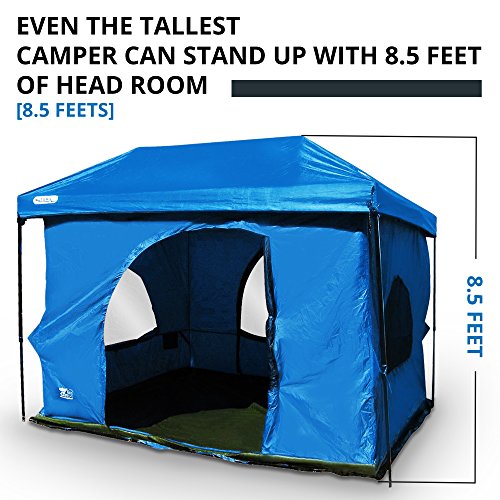 The Original-Authentic Standing Room 12X12 Family Cabin Tent 8.5 ' of Head Room 4 Big Screen Doors Fast Easy Set Up,Full TUB Style Floor Canopy Frame NOT Included - Thumbnail 6