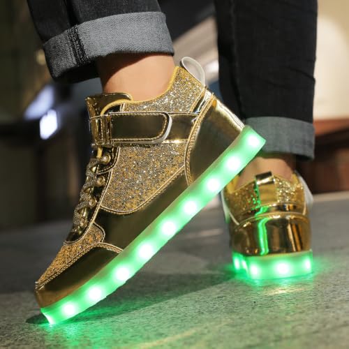 Image of SANYES LED Light Up Shoes for Men Women, USB Rechargeable High Top Glowing Sneakers, Luminous Dancing Shoes