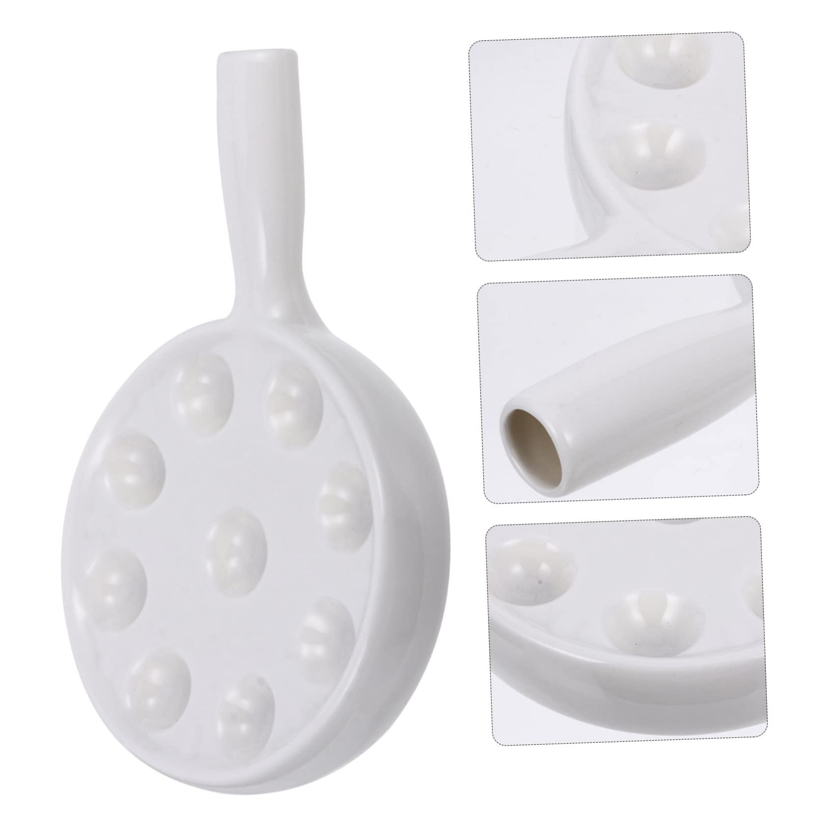 LABRIMP 1pezzi Piatto per Lumache in Ceramica Piatto da Portata di Lumache Resistente alle Alte Temperature Design con Speciali per Utilizzabile in Lavastoviglie