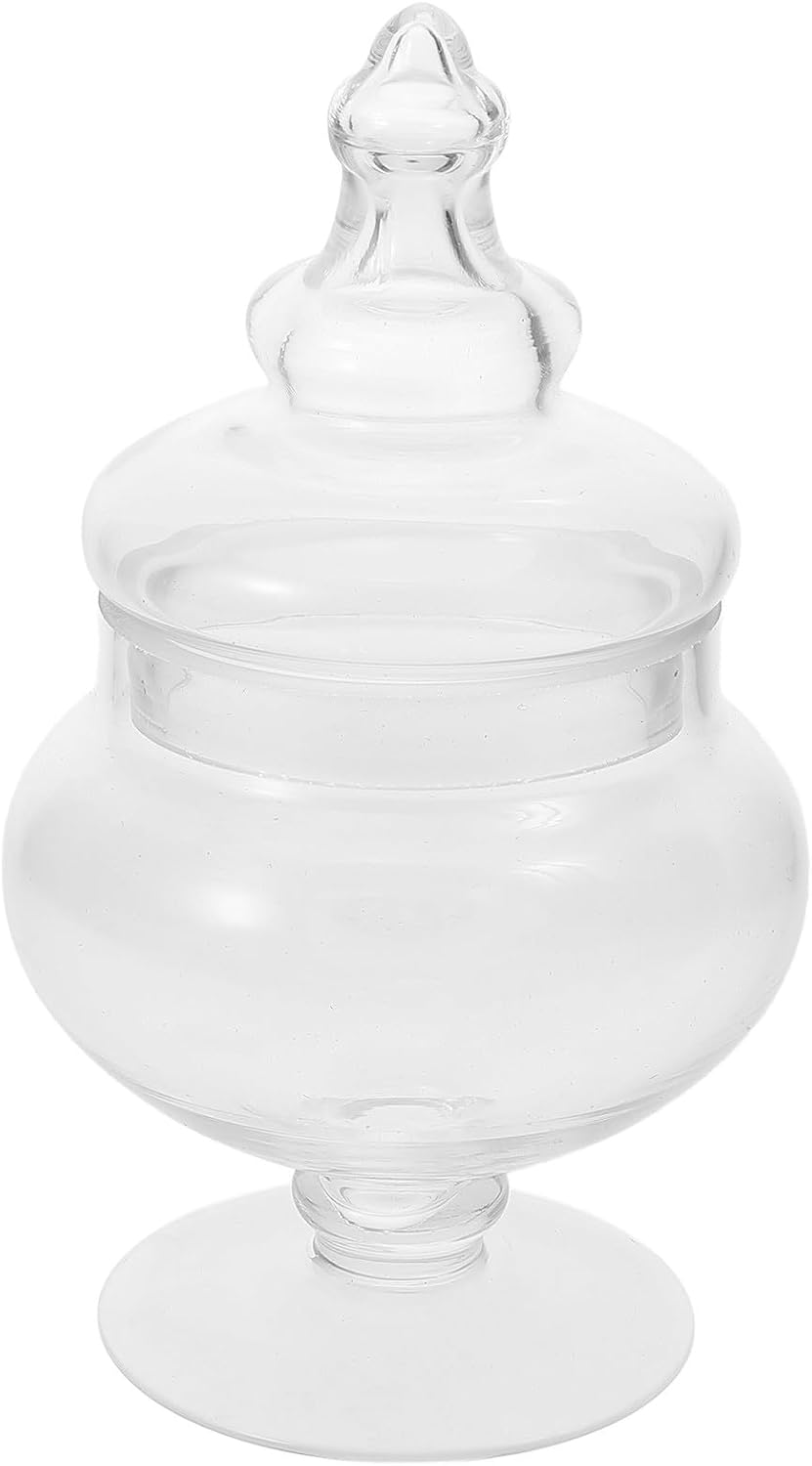 Glass Candy Jar with Lid 1.3l Decorative Glass Canister Airtight Food Storage Container for Snacks, Loose Tea Organizer, Coffee Bean Holder, Kitchen Pantry Use