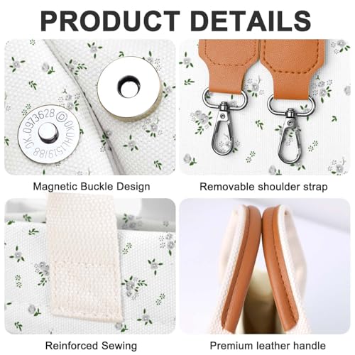 Image of Canvas Tote Bag for Women with Pockets Crossbody Bag Tote Shoulder Handbags Casual Work Bags Everything Tote Bag