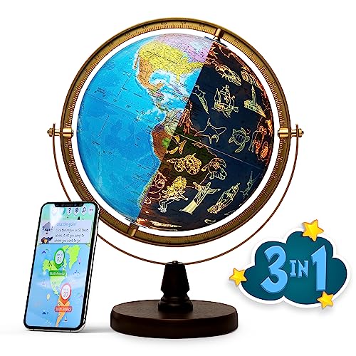 SJSMARTGLOBE WORLD LANDMARK GLOBE - Interactive APP & LED Illuminated Landmarks at Night, US-Patented STEM education 10
