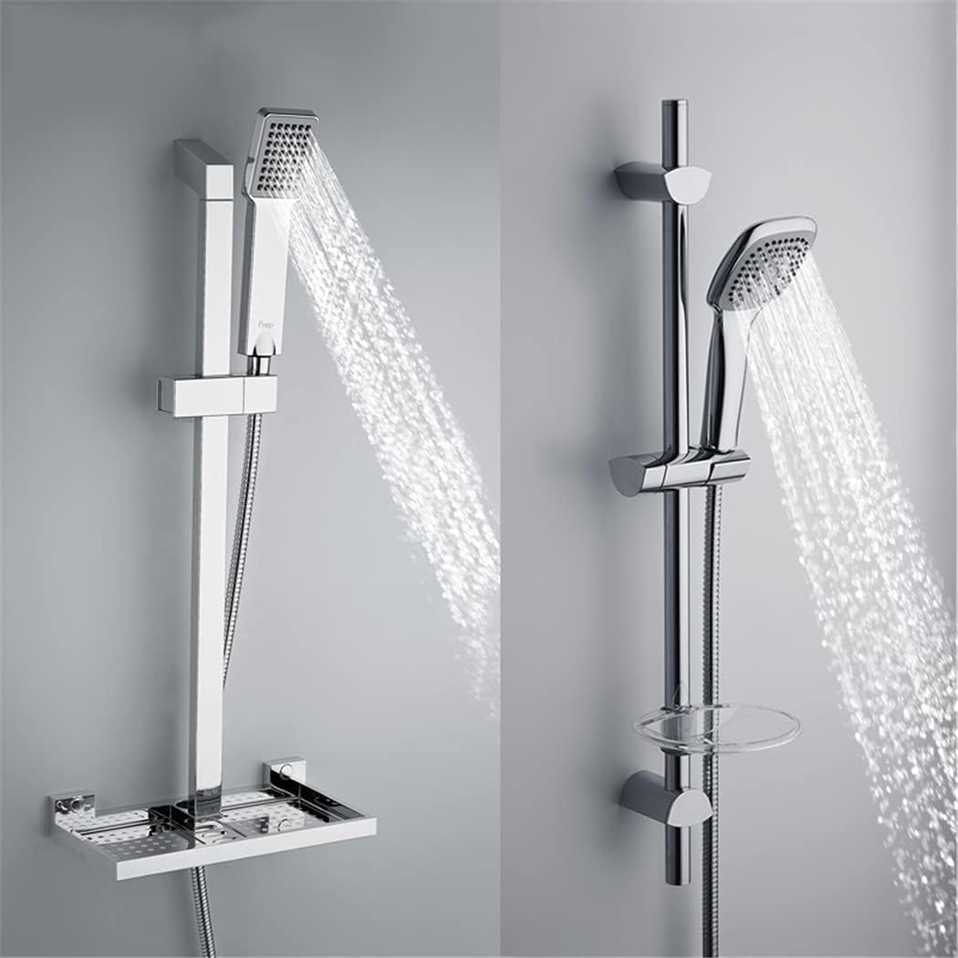 KEHAIOO Slide Bar Bathroom Shower Slide Bars Shower Pipe Hose Soap Dish Handheld Shower Wall Mount Rain Shower Set