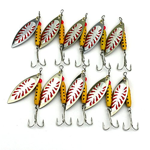 Kit Esche Da Pesca 10 Pezzi - Spinnerbaits Per Trota E Luccio, 5.7 Cm - Foto 13