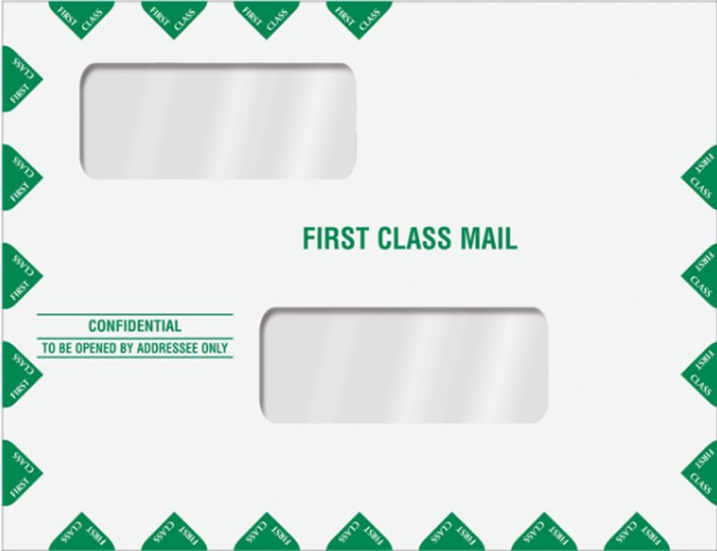 EGP Double Window Tax Return Mailing Envelope, 100 Envelopes