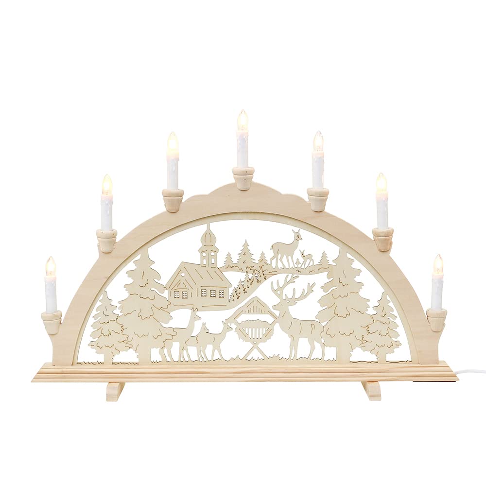 Arche de cygne lumineuse à 7 bougies, idée cadeau village d'hiver
