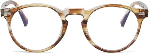 Miniatura 2 de JOVAKIT Gafas redondas de luz azul para mujeres y hombres, a la moda, retro, con marco circular, anteojos para computadora, antifatiga ocular