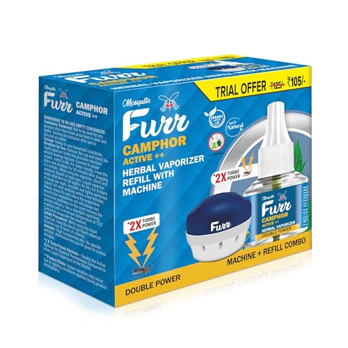 Image of Camphor Active++ Liquid Vapouriser Double Power Mosquito Repellent Vaporiser Refill No Kerosene Oil Poison Free Non- Toxic Chemical-Free (45ml,Pack of 7)