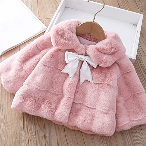 Baby Girl Winter Faux Fur Coat Cozy Fuzzy Cute Warm Cape Jacket Cloak Overcoat Thick Outwear Furry Jackets for Kids2