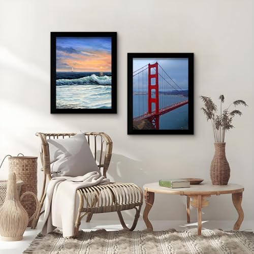 Image of LUCKYLIFE 24x30 Picture Frame, Wall Hanging Poster Frames, Display Pictures 24 x 30 without Mat, Pack of 2, Black