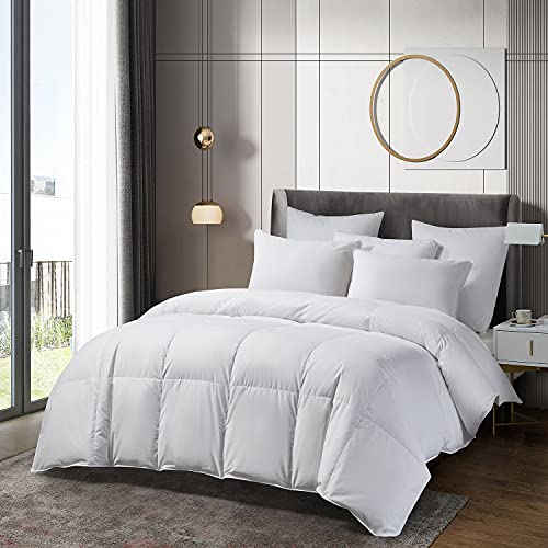 Beautyrest Tencel/Cotton Blend White Down Comforter - Light Warmth, Made in USA, 650 Fill Power – King Size