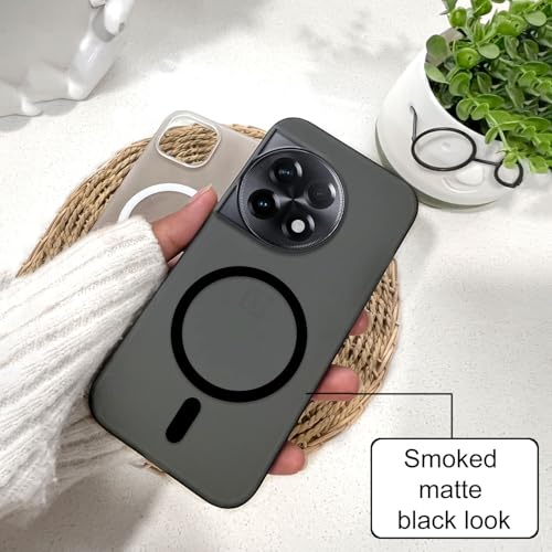 Image of COLORflow Back Cover Compatible with OnePlus 11R 5G | Black Matte Finish | MAG-Safe | Slim Soft Touch Case with Anti-Slip Grip & Camera Protection
