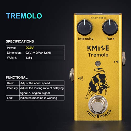 Guitare électrique Tremolo Effect Pedal Mini Single Type DC 9V True Bypass (Tremolo) - Les Beatles, Paul McCartney, John Lennon, RIngo Starr, George Harrison Guitare électrique Tremolo Effect Pedal Mini Single Type DC 9V True Bypass (Tremolo) – Image 6