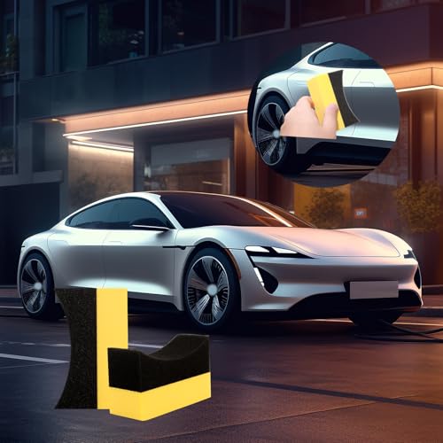 Image of 7pcs Yellow Tire Shine Applicator Sponges, Durable Foam Tire Applicator Pads, Reusable Tire Sponges, for Car Glass, Painted Steel & Porcelain
