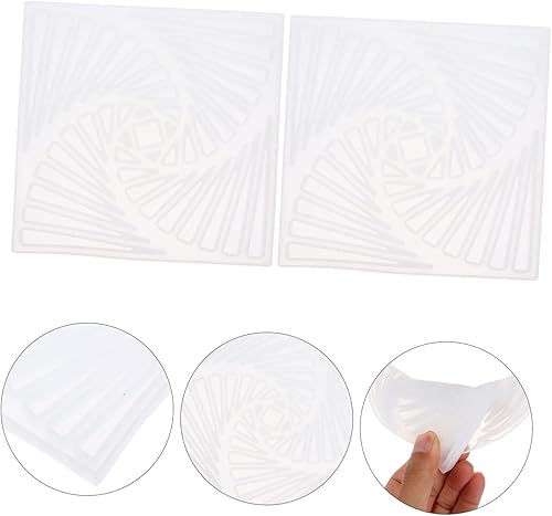 Miniatura 7 de TEHAUX Juego de 2 plantillas de moldes para manualidades, portavasos, bandeja para baratijas, posavasos cuadrados, moldes de fundición epoxi, de