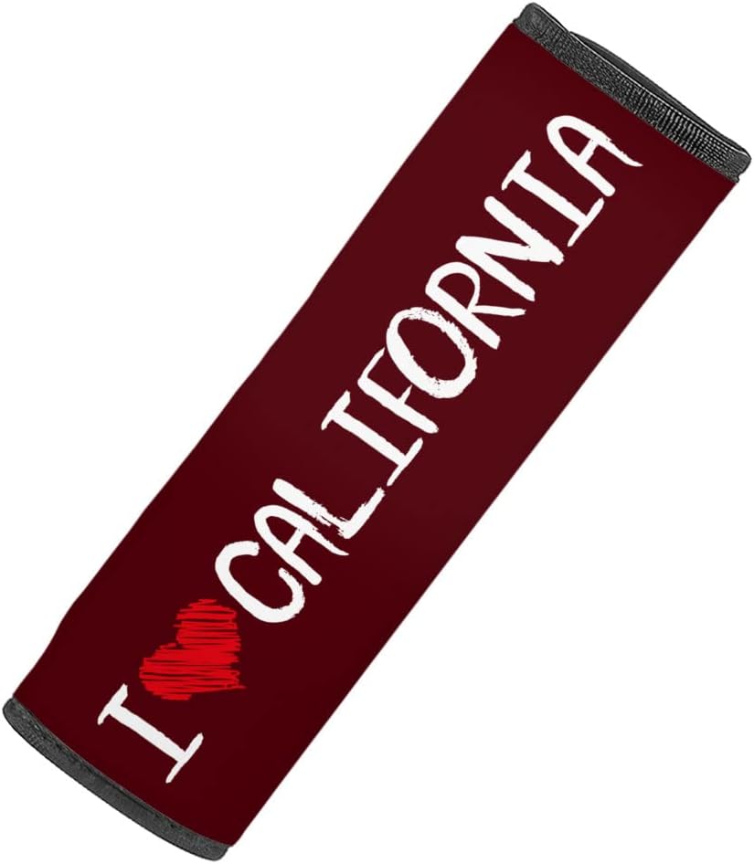 I Love California Car Seat Belt Pads - Cute Seat Belt Covers - Heart Seat Belt Covers