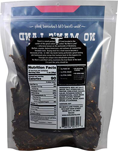 No Man’s Land Hot Beef Jerky High Protein Low Calorie Low Carb Beef Snack 16Oz Bag #TOP1